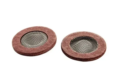 Siebeinsätze aus Metall mit filzartigem Rand, passend für Ideal Standard Produkte, zur Feinfilterung von Flüssigkeiten. Zwei Stück in der Lieferung enthalten.